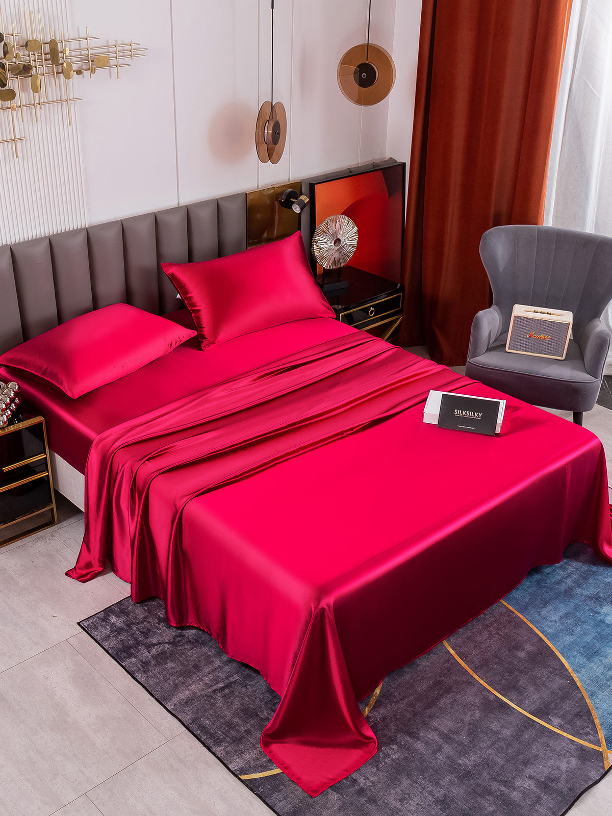 [Rouge Vineux] SilkSilky-FR 19Momme Pure Silk Bedding Set 001