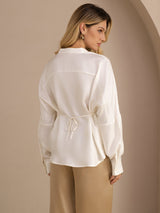 [Blanc] SilkSilky-FR Long Sleeve Blouse 002