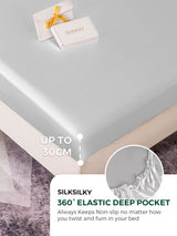[Argent] SilkSilky-FR 19Momme Parure de Lit Soie 004
