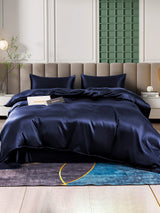 [Bleu Foncé] SilkSilky-FR 25Momme Pure Soie Bedding Set 001