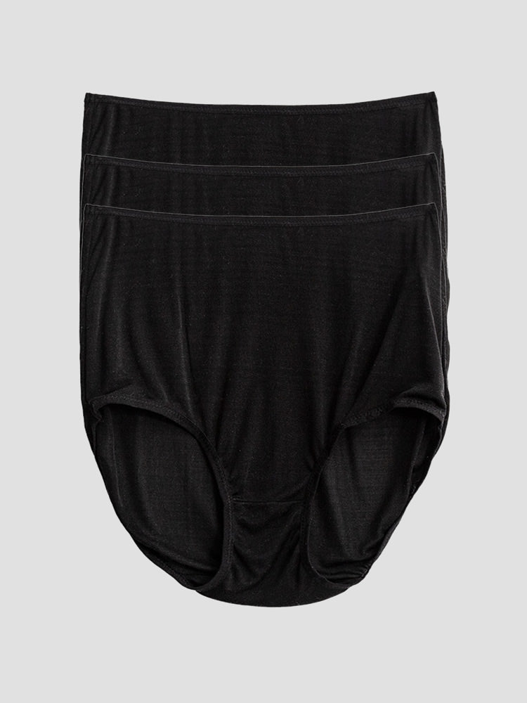 [Noir] SilkSilky-FR Soie Tricotée Panty 006