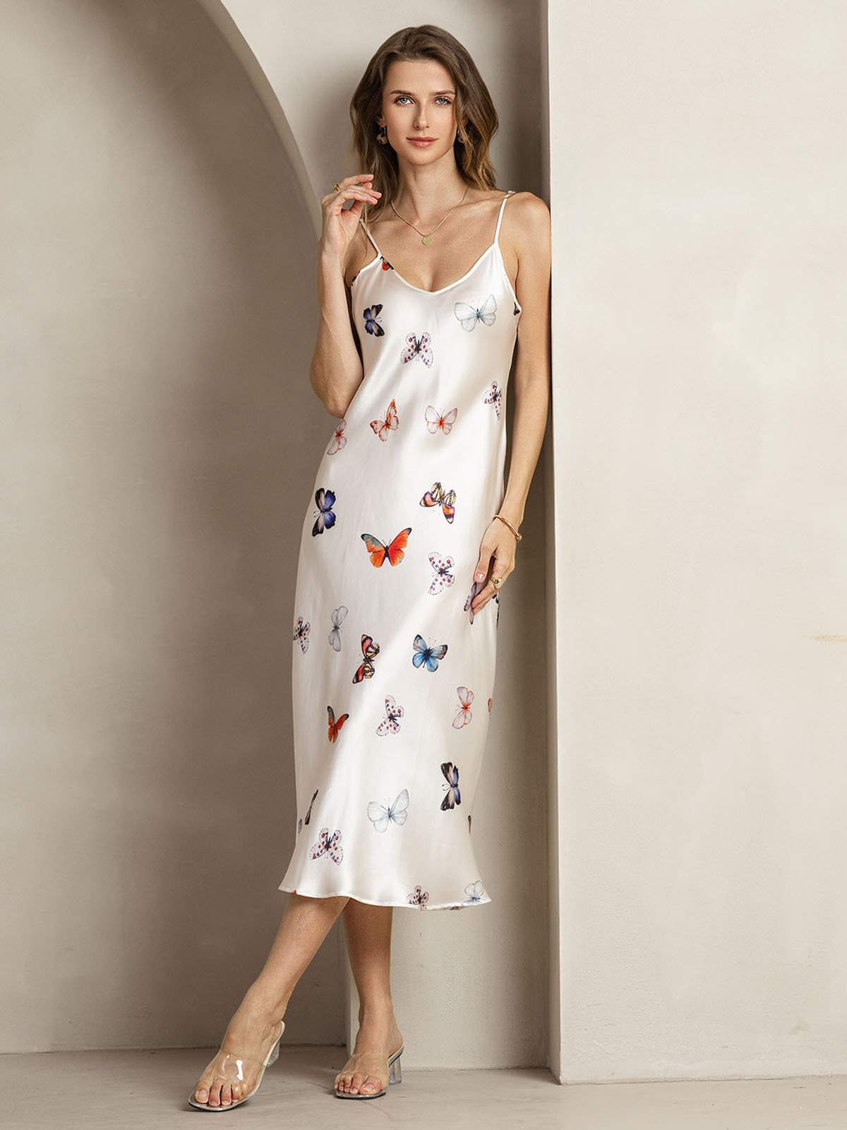 [PapillonBlanc] SilkSilky-FR 19Momme Soie Dress 004