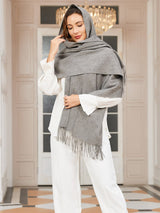 [Gris] SilkSilky-FR Laine Écharpes 001