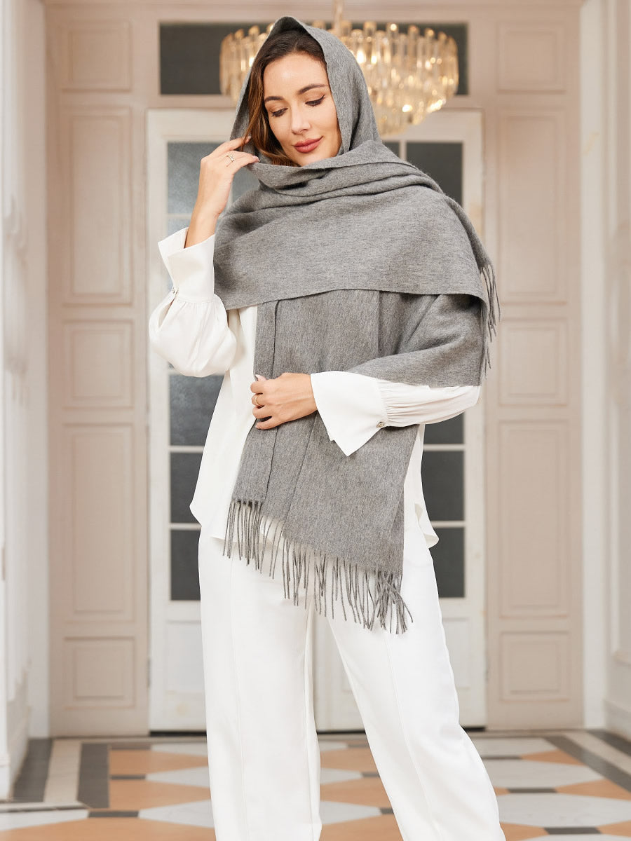 [Gris] SilkSilky-FR Laine Écharpes 001