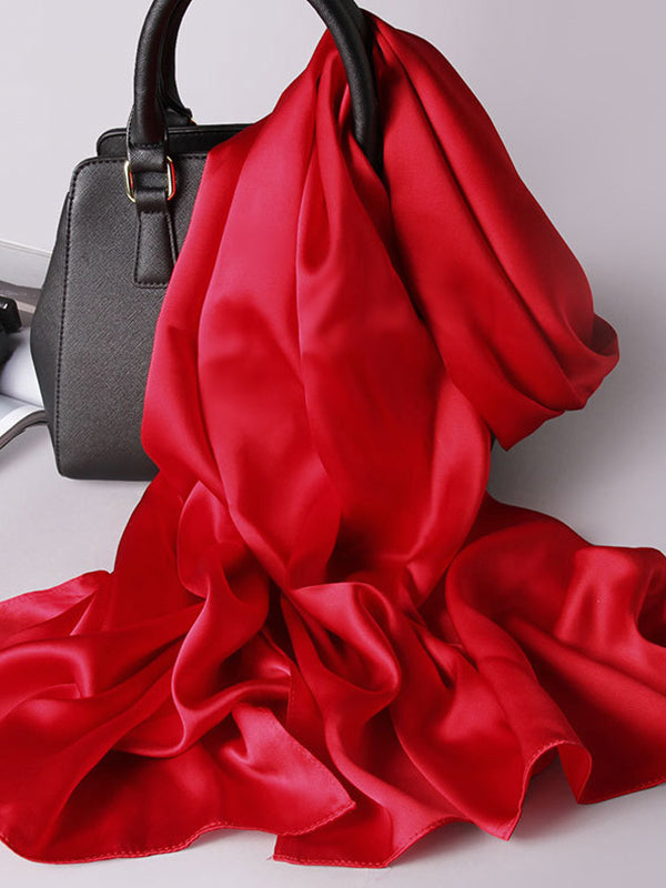 SilkSilky-FR Pure Soie Scarf Rouge 005