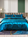 SilkSilky FR 25Momme Pure Soie Bedding Set BleuRoyal 002