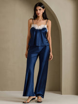[Bleu Foncé] SilkSilky-FR Femme Pantalons 004