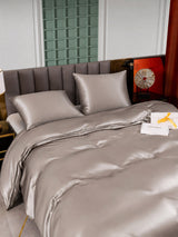 [Gris] SilkSilky-FR Parure de Lit Soie 004