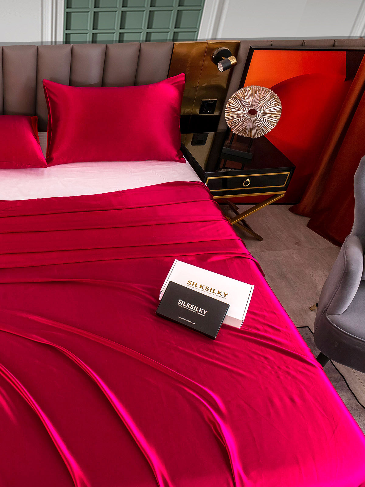 [Rouge Vineux] SilkSilky-FR 25Momme Pure Soie Bedding Set 004