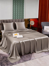 [Gris] SilkSilky-FR Parure de Lit Soie 003