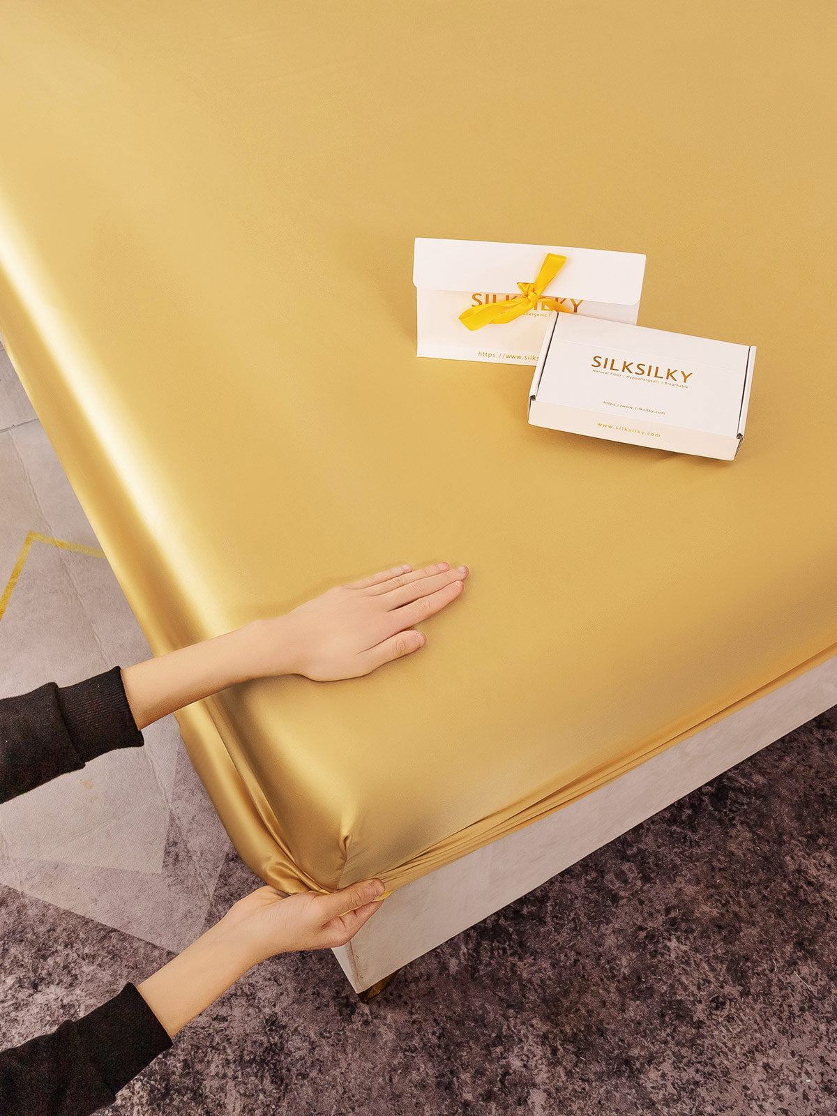 [Champagne] SilkSilky-FR 25Momme Pure Soie Sheet 003