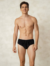 [Noir] SilkSilky-FR Soie Mens Underwear 004