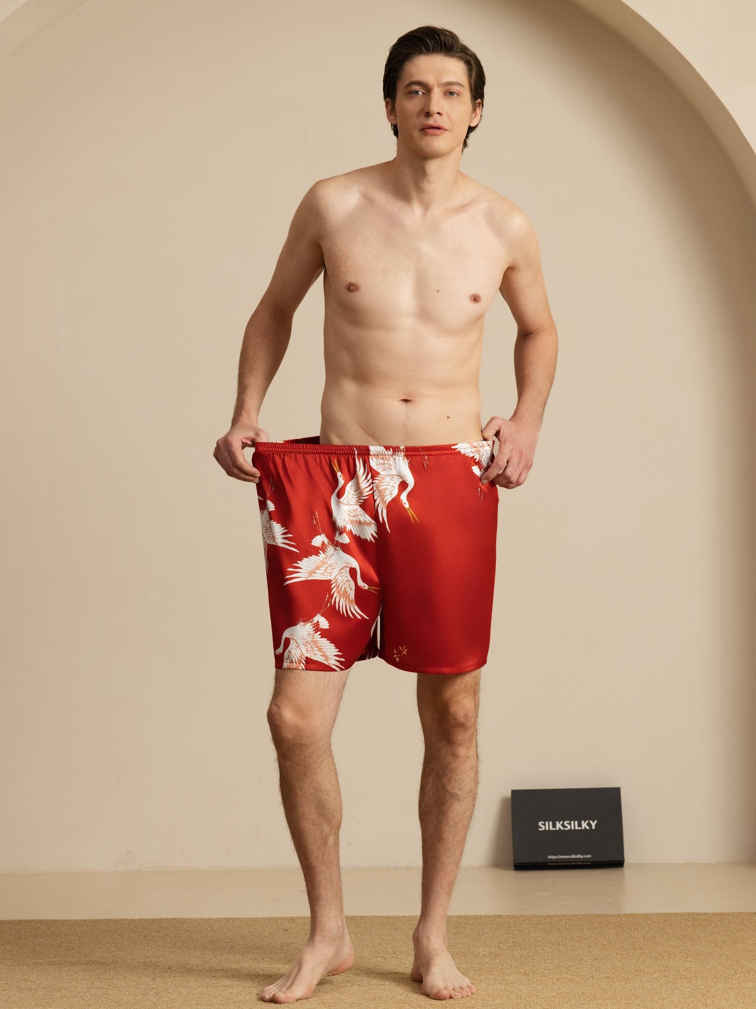 [Rouge Vineux] SilkSilky-FR 19Momme Mens Sleep Bottoms 007