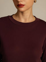 [Vin De Windsor] SilkSilky-FR Half Sleeve Crew Neck Femme T-Shirt 004