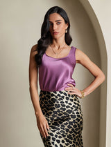 [Violet Foncé] SilkSilky-FR Sleeveless Top À Fines Brides 003