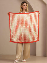 [Cerise Beige] SilkSilky-FR Scarf 003