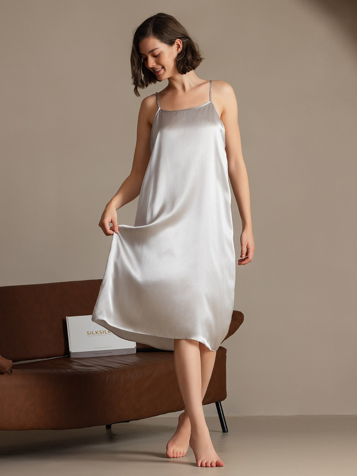 [Gris Clair] SilkSilky-FR 19Momme Soie Dress 005