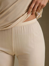 [Beige] SilkSilky-FR Long Sleeve V Neck Sous Vêtements Longs Femme 005