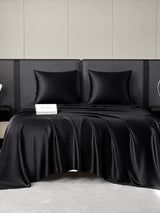 [Noir] SilkSilky-FR Parure de Lit Soie 001