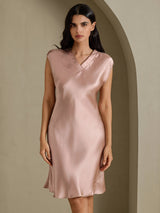 [Toscane] SilkSilky-FR Cap Sleeve V Neck Robes 003