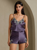 [Gris Pourpre] SilkSilky-FR Sleeveless V Neck Ensemble Camisole 006