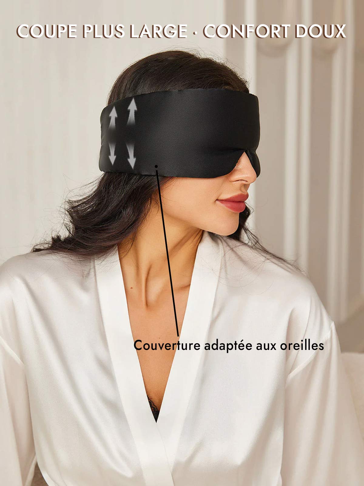 [Noir] SilkSilky-FR 19Momme Pure Silk Eye Mask 005