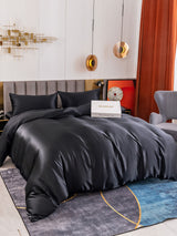 [Noir] SilkSilky-FR 19Momme Parure de Lit Soie 001