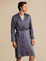 [Ginkgo Marine] SilkSilky-FR Long Sleeve V Neck Homme Peignoir 001