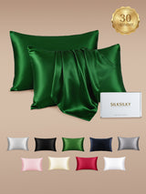 [Vert Foncé] SilkSilky-FR 30Momme Taies d'Oreiller 001