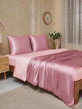 [MauvePâle+RoseClair] SilkSilky-FR Parure de Lit Soie 003