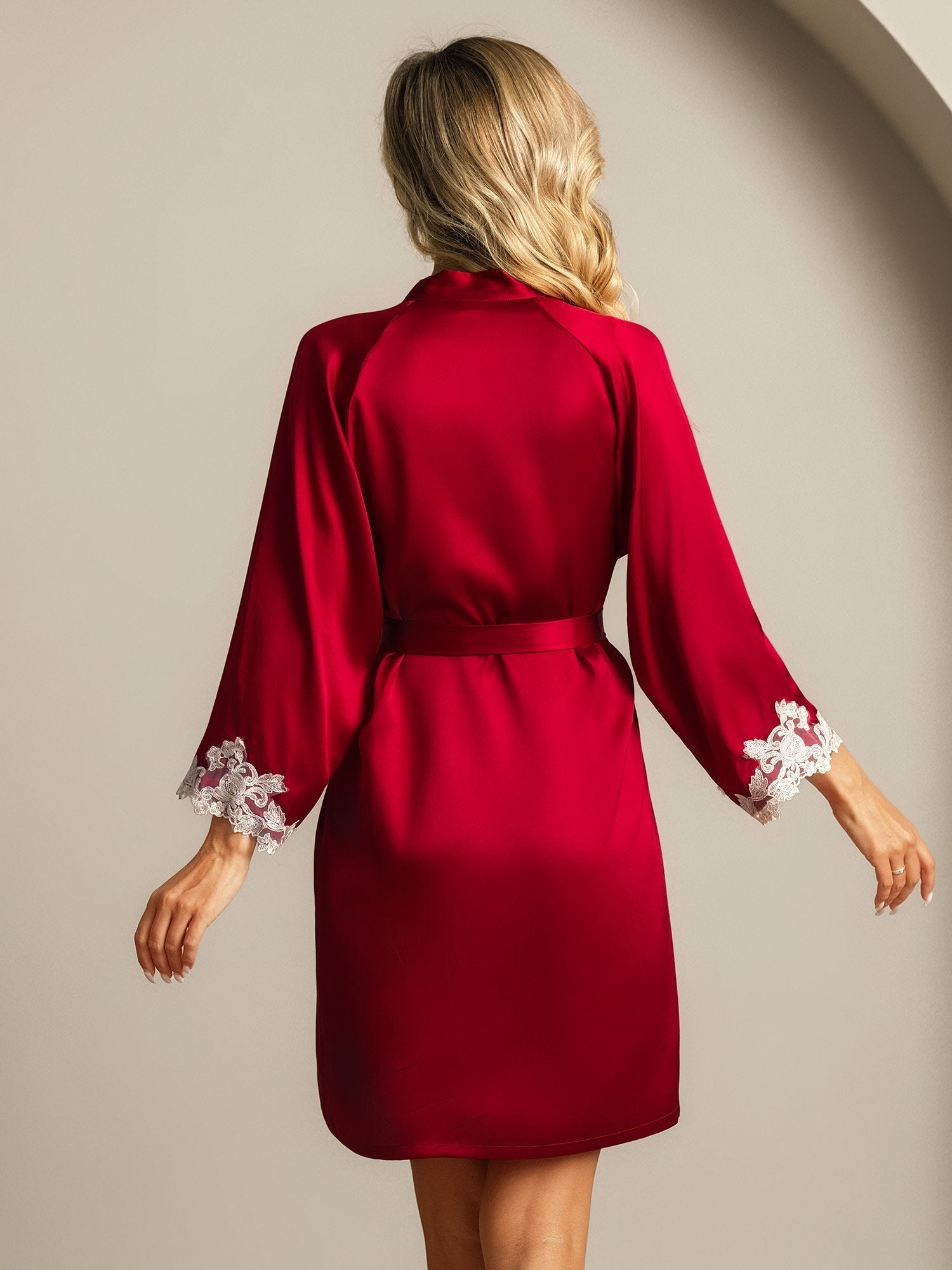 [Rouge Vineux] SilkSilky-FR Soie Womens Robe 002,