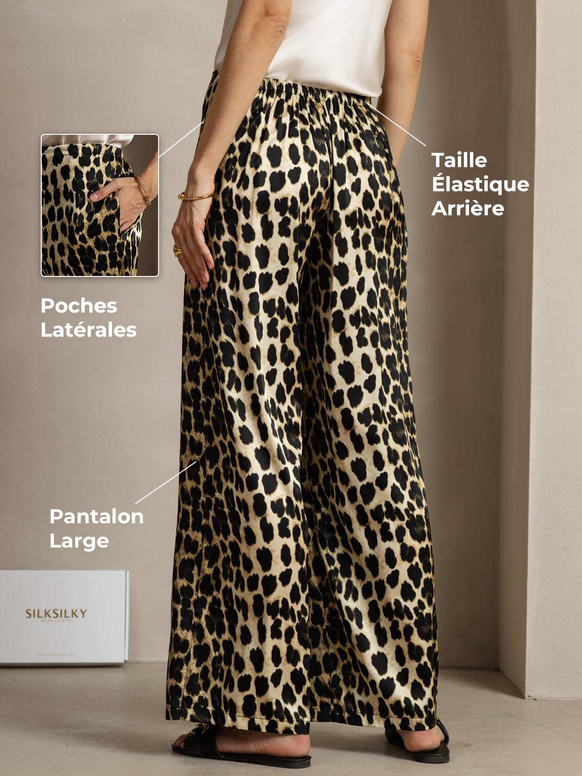 [Leopard] SilkSilky-FR 19Momme Soie Womens Pants 001