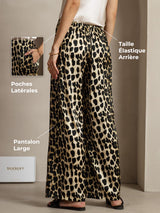 [Leopard] SilkSilky-FR 19Momme Soie Womens Pants 001,