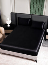 [Noir] SilkSilky-FR 25Momme Parure de Lit Soie 005