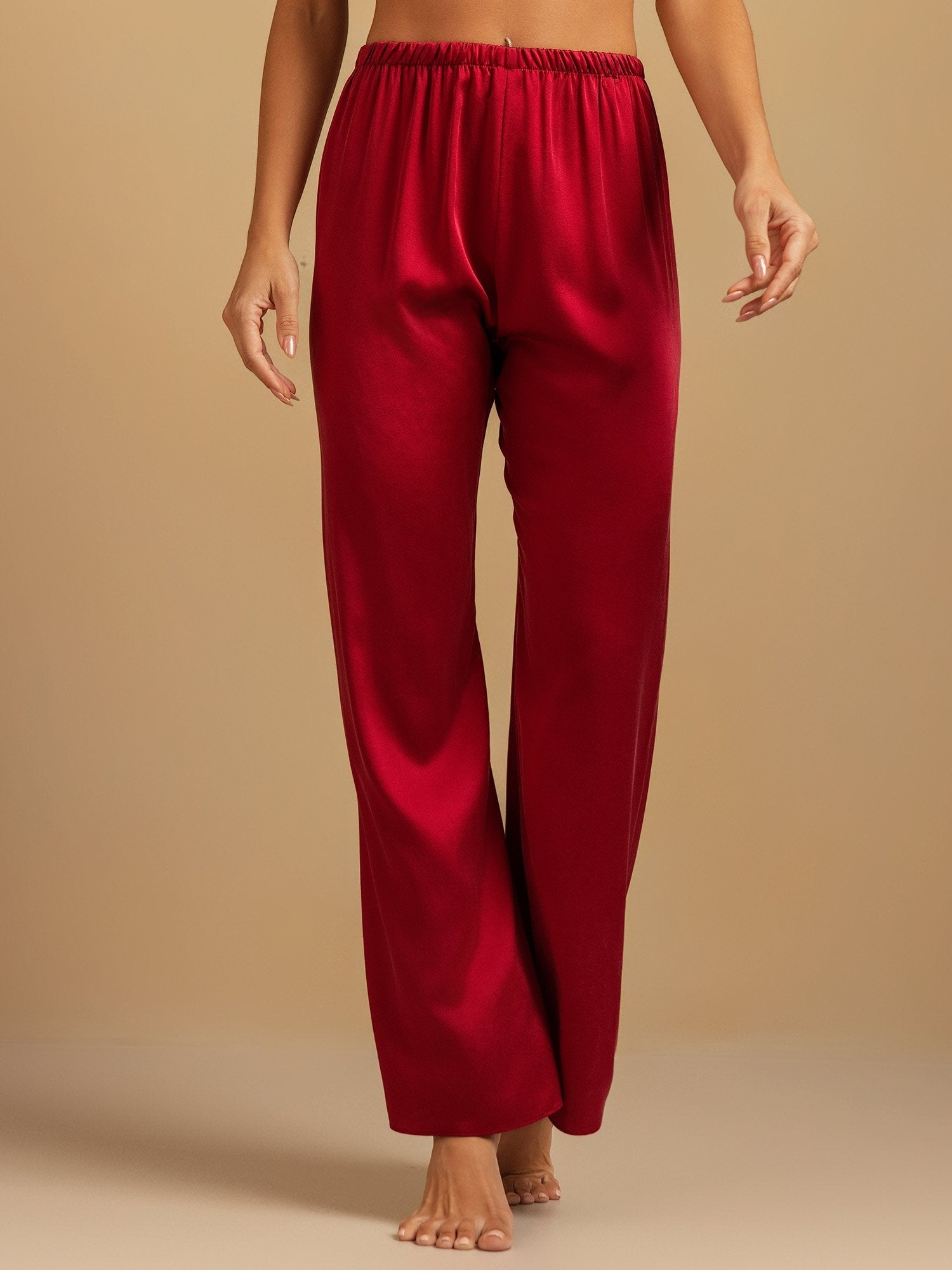 [Rouge Vineux] SilkSilky-FR 19Momme Soie Womens Sleep Bottoms 004,