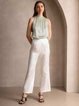 [Vert Clair] SilkSilky-FR Sleeveless Halter Femme T-Shirt 007