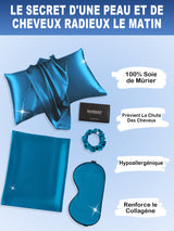 [Bleu Royal] SilkSilky-FR 19Momme Pure Soie Pillowcase Set 002