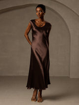 [Café] SilkSilky-FR Cap Sleeve Robes 005