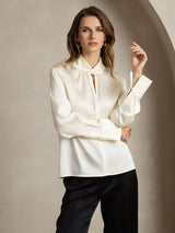 [Ivory] SilkSilky-FR 19Momme Soie Womens Shirt 003