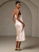 [Rose] SilkSilky-FR Sleeveless V Neck Robes 002