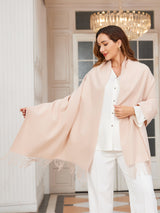 [Beige] SilkSilky-FR Laine Écharpes 001