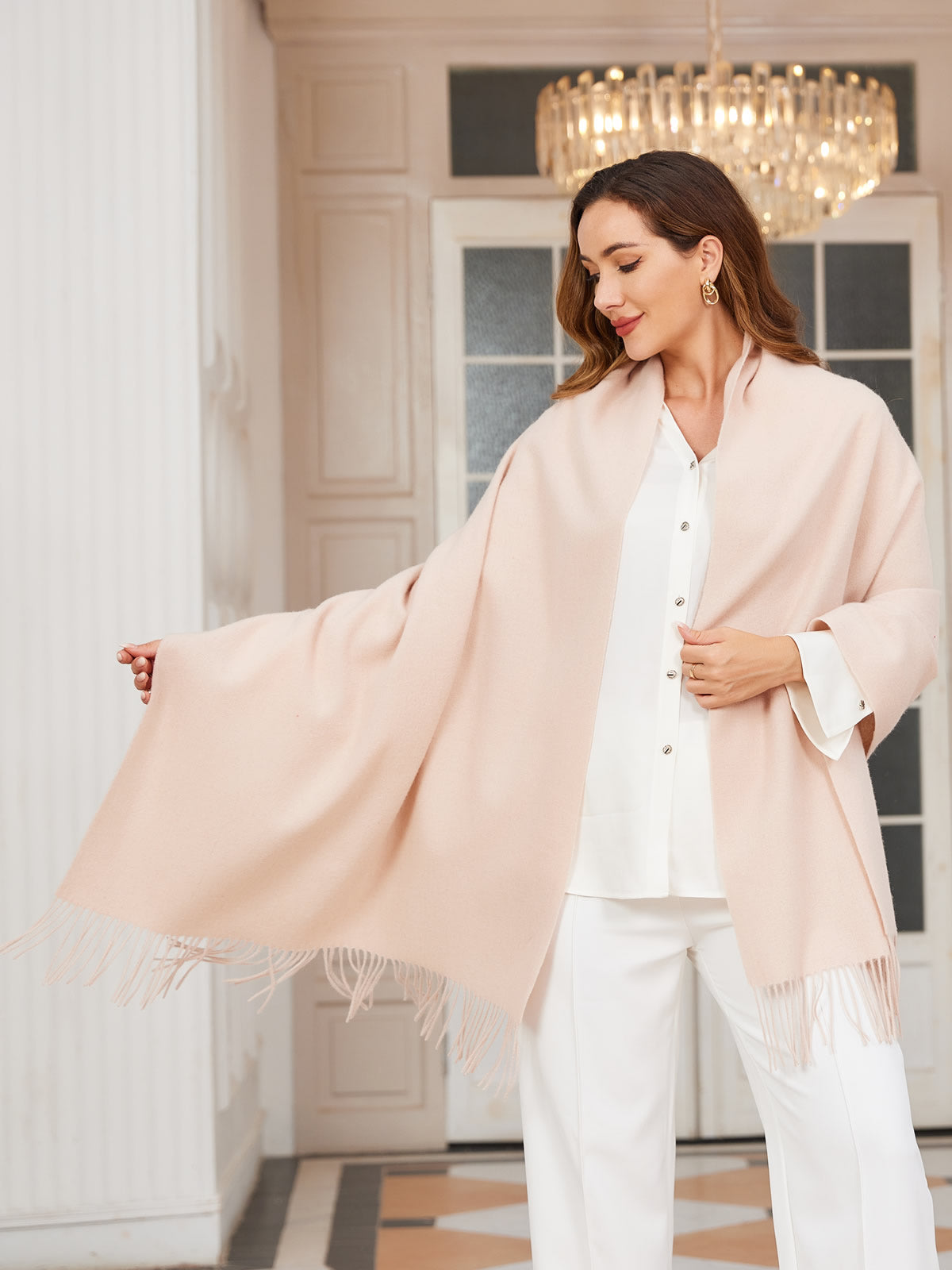 [Beige] SilkSilky-FR Laine Scarf 001