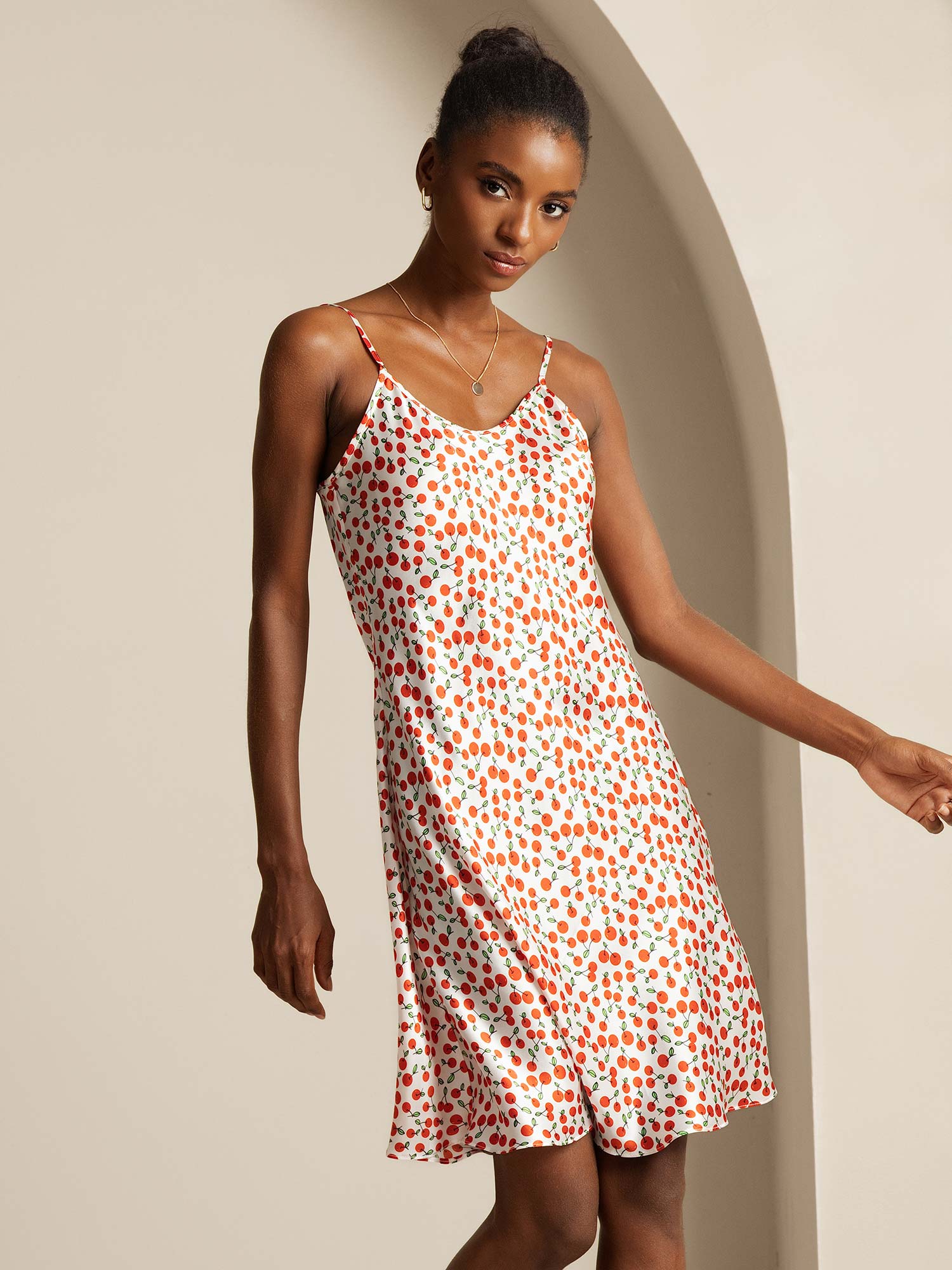 [Cerise] SilkSilky-FR Pure Soie Dress 005,