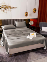 [Gris] SilkSilky-FR 19Momme Parure de Lit Soie 007