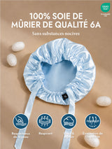 [Bleu Clair] SilkSilky-FR Bonnets de Nuit 002