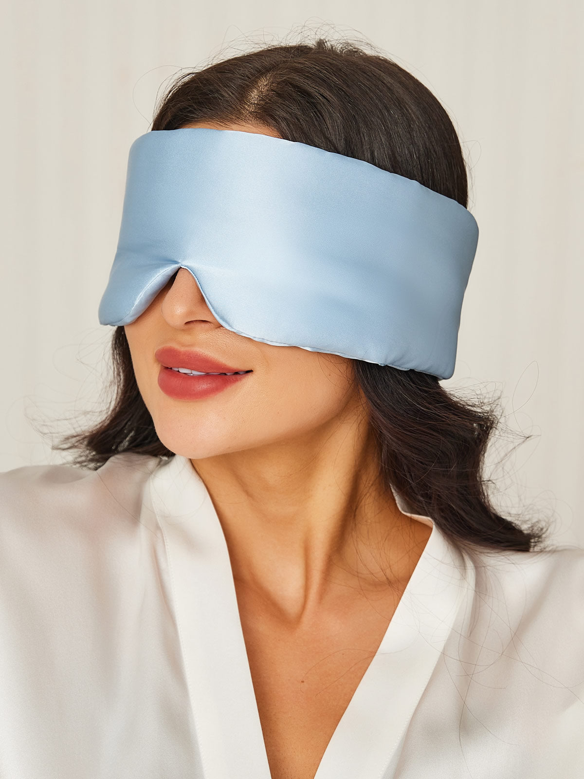 SilkSilky FR 19Momme Pure Soie Eye Mask BleuFoncé 004