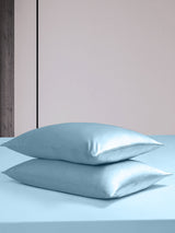 [Bleu Clair] SilkSilky-FR 19Momme Parure de Lit Soie 005