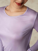 [Violette] SilkSilky-FR Manches longues Col Rond Sous Vêtements Longs Femme 005