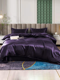 SilkSilky FR 25Momme Pure Soie Bedding Set VioletFoncé 001