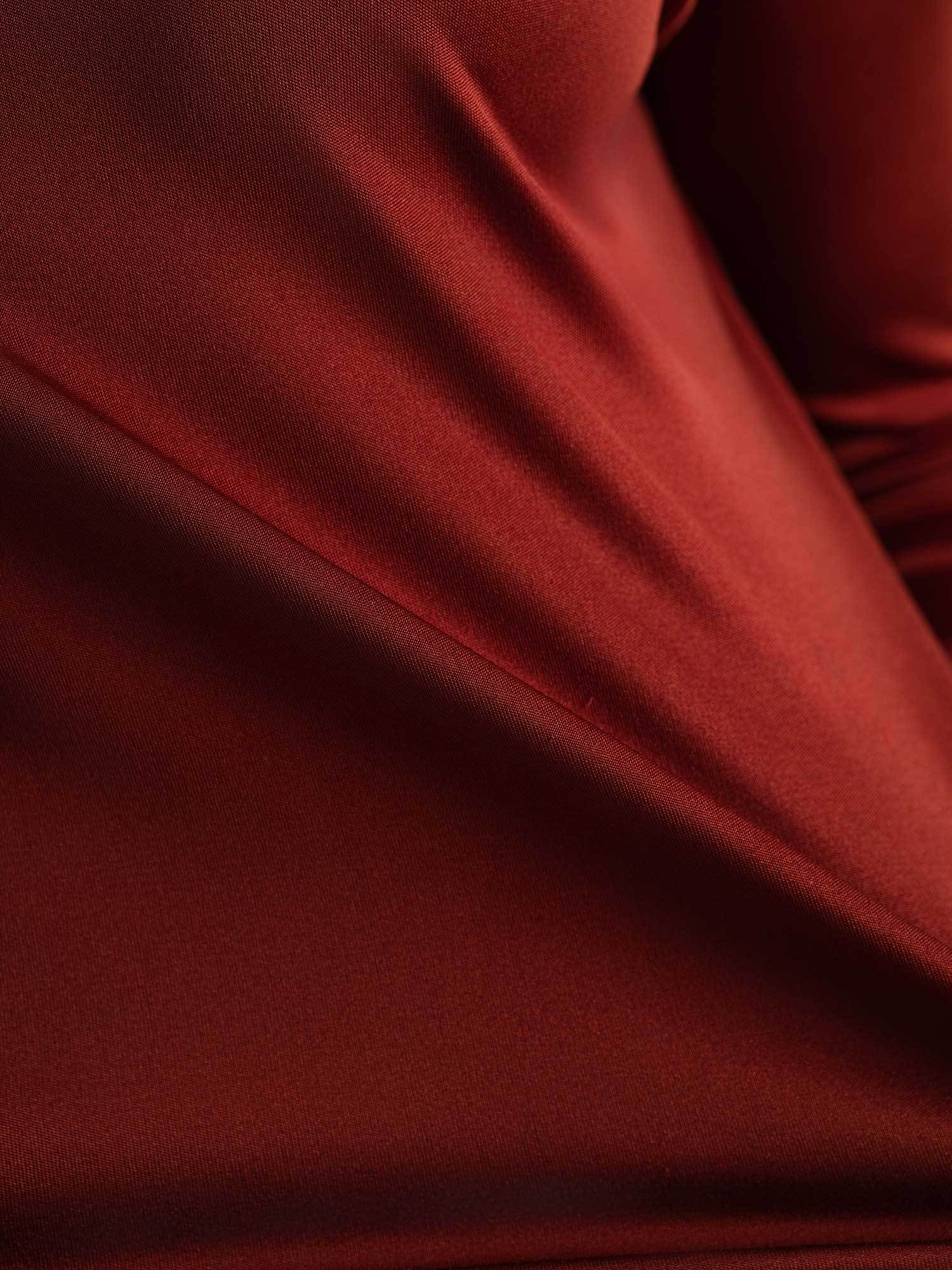 [Brique Cuite] SilkSilky-FR Soie Womens T-Shirt 005,